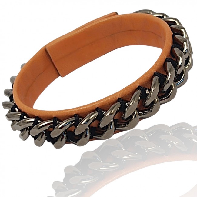 Bransoleta Chain Reacion - Caramel Cognac